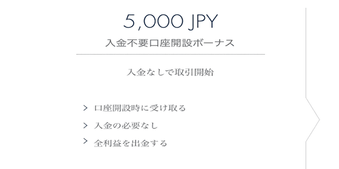 口座開設ボーナス5,000円